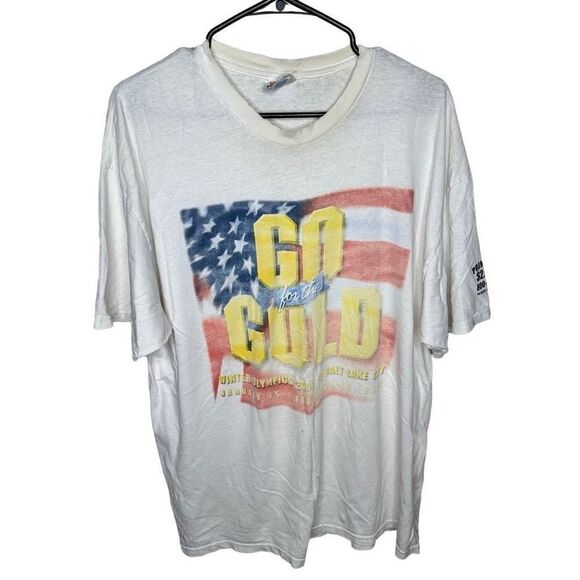 VTG 2001 Winter Olympics ‘Go For The Gold’ Shirt Size XL - Picture 1 of 4
